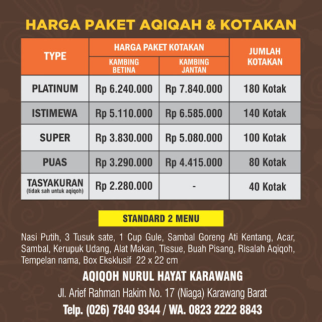 Harga aqiqah murah di karawang dan cikampek