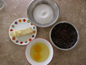 butter, sugar, chocolate, eggs