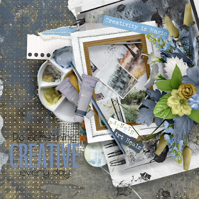 Layout created with the new Mega Digital Scrapbooking Kit Be CreARTive by Mystery Scraps