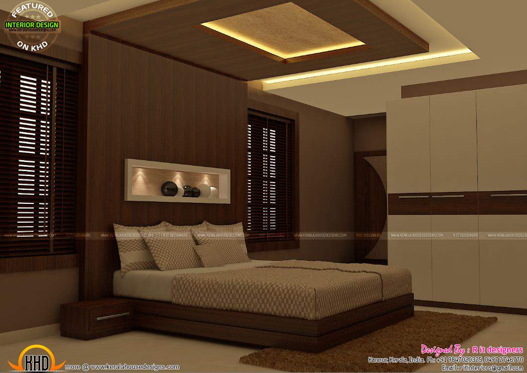 Master bedrooms interior decor - Kerala home design and floor plans