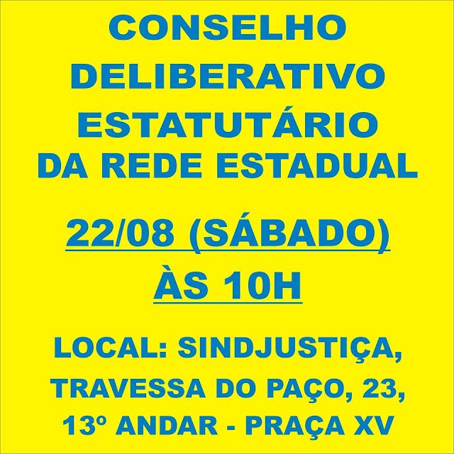 Atenção Rede Estadual!!!