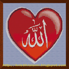Stitched design of Allah in My Heart