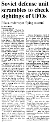 Soviet Defense Unit Scrambles to Check Sightings of UFOs - The Arizona Republic 7-15-1990