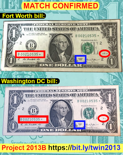 Project 2013B Confirmed Match of duplicate serial number on series 2013B star notes