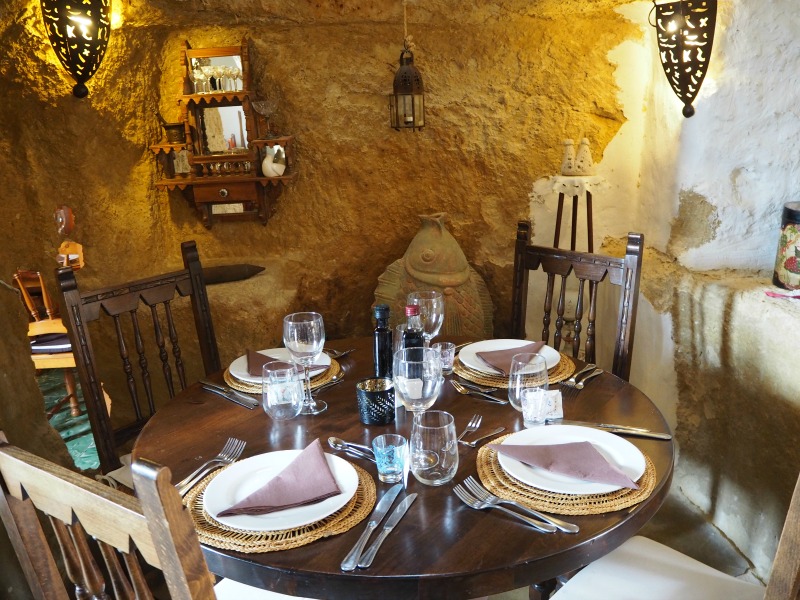 Inside the cave house restaurant 