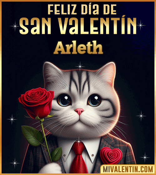 Gif con Nombre de feliz día de San Valentin Arleth