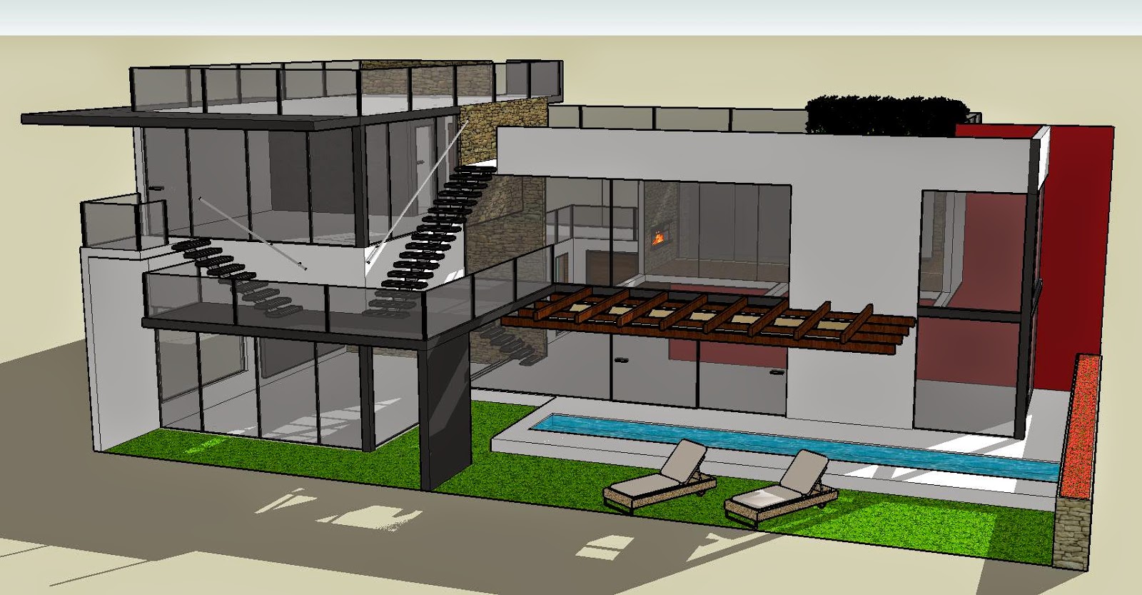  Modern  Bungalows Sketchup 