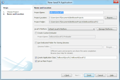 Setup new project of JavaFX