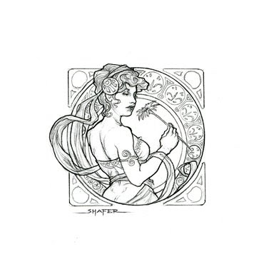 art nouveau tattoo