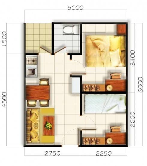 Contoh Denah Rumah Minimalis Beserta Ukurannya