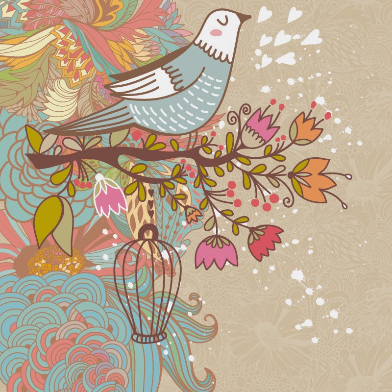 Bird background beige