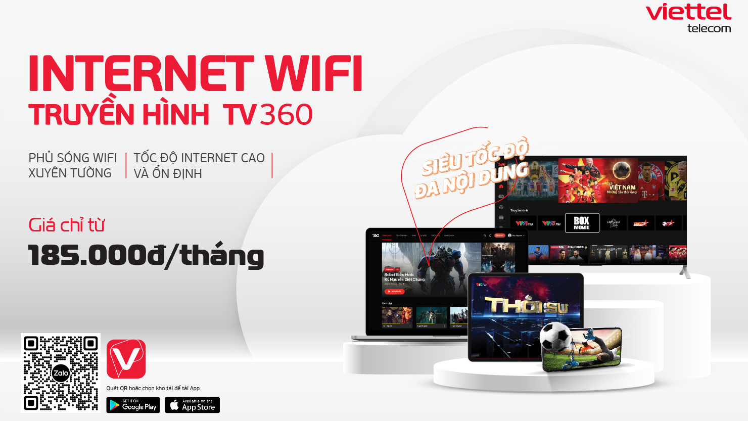 Bảng giá trọn gói Internet + Truyền hình Viettel tại Tây Ninh