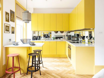 desain interior dapur kuning