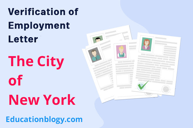 The City of New York Employment Verification Letter Sample