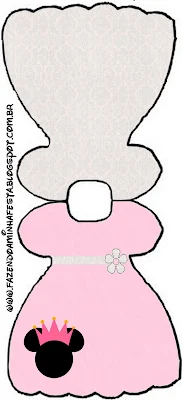 Tarjeta con forma de vestido, de Minnie Princesa.