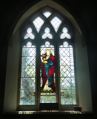 Stained glass window at St Lawrence Church