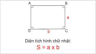 Công thức cách tính diện tích hình chữ nhật và bài tập