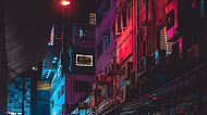 Night in Hong Kong street wallpaper