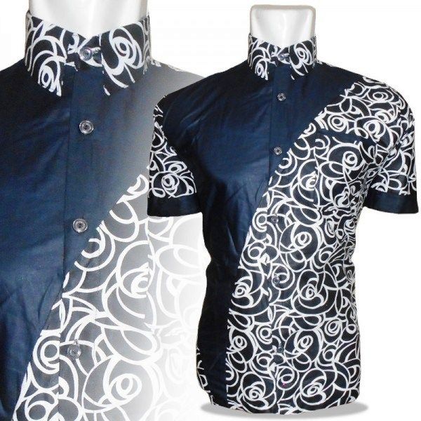  25 model  baju batik  pria  kombinasi  kain  polos  update 