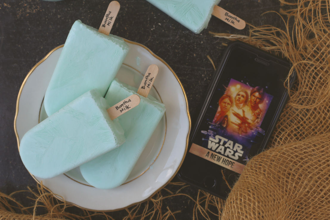 Bantha Milk Popsicles (Blue Milk) #FoodnFlix #StarWars