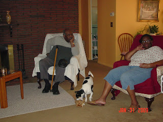 Lloyd, Speedy and Claudia at her house