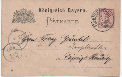 Regno di Baviera postkarte 1888