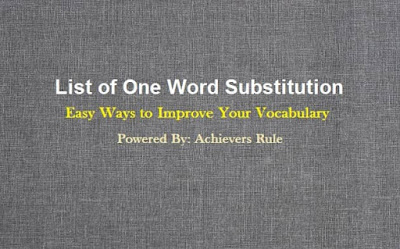 List of One Word Substitution