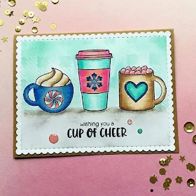 Sunny Studio Stamps: Mug Hugs Hot Cocoa & Coffee Card by Tina
