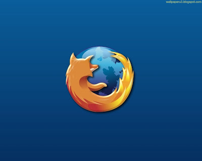Firefox Blue Background Standard Resolution Wallpaper