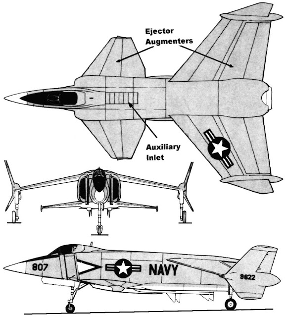 Rockwell XFV-12 three view drawing