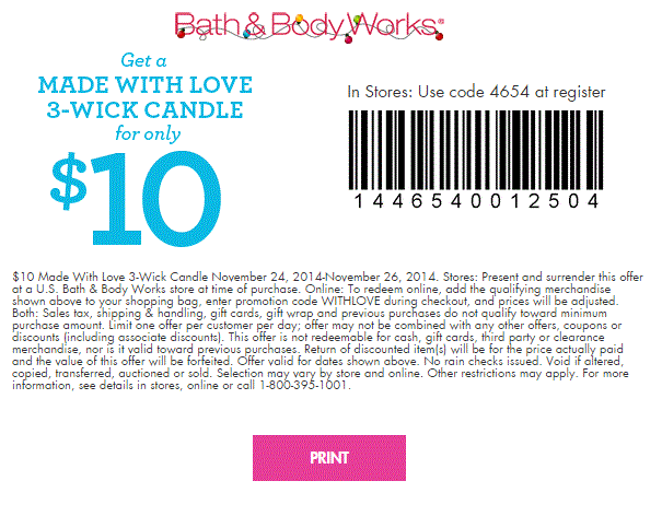 Free Printable Coupons Bath And Body Works Coupons
