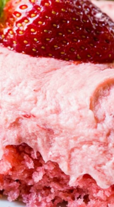 Strawberry Sheet Cake is bursting with strawberry flavor and covered in a thick layer of fresh strawberry buttercream.