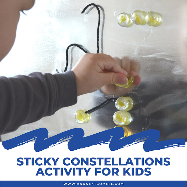 Sticky constellations activity for kids