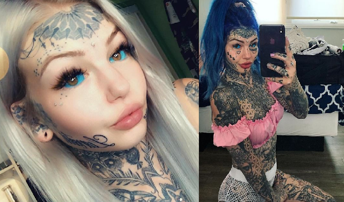 Garota viciada em tatuagens fica cega após tatuar os olhos com tinta azul