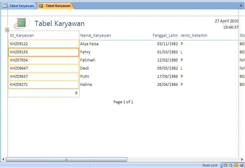 KHZ blognya KHUZNUL: REPORT (Laporan Database job 7)