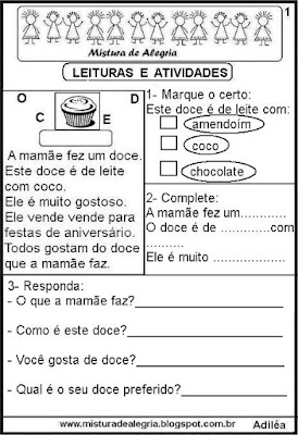 Leitura com a letra D