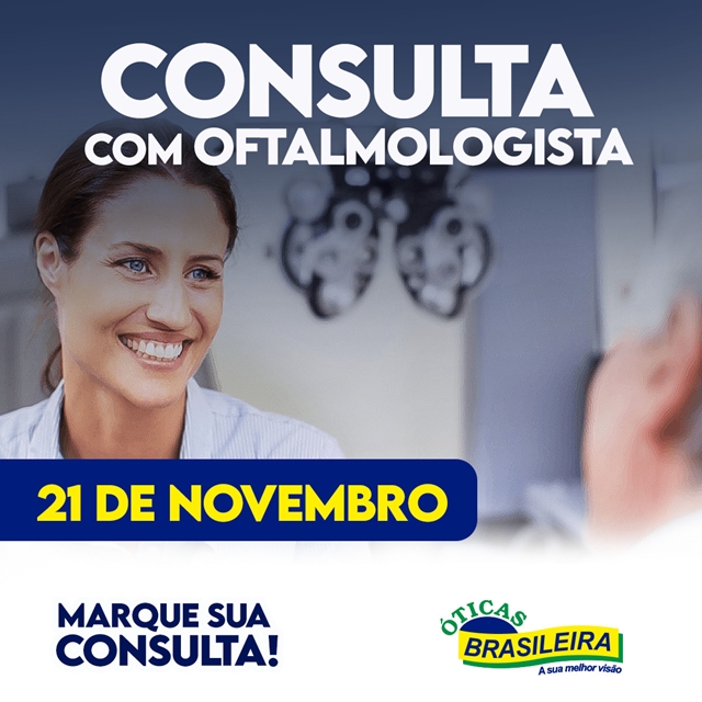 Dia 21 de novembro (sábado) tem atendimento oftalmológico na Clínica de Olhos em Cocal-PI