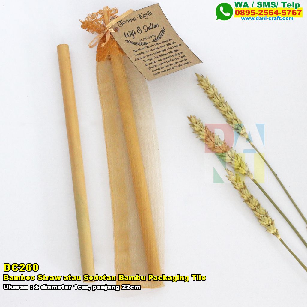  Bamboo  Straw  Atau Sedotan Bambu  Packaging Tile Souvenir 