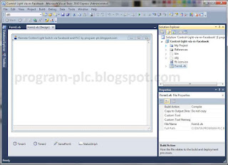 Visual basic layout of Remote Control Light Switch via Facebook and PLC