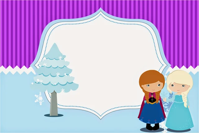 Frozen Babies in Christmas Free Printable Invitations, Labels or Cards.