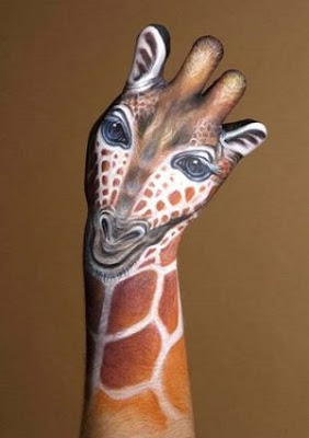 hand painting girrafe, hand painting