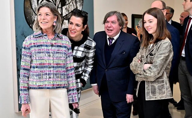 Prince Albert, Princess Caroline, Charlotte Casiraghi and Princess Alexandra. Chanel tweed jacket