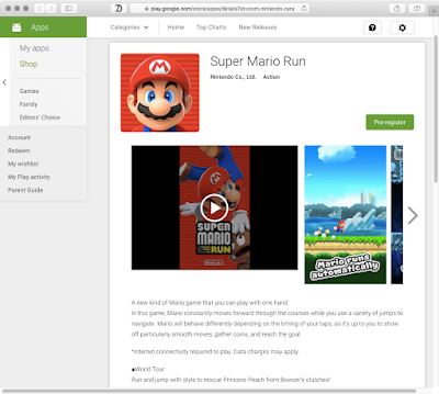 Super Mario Run on Android Google Play Store