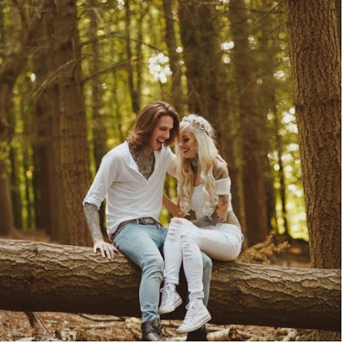 Magical Engagement Shoot Of Stunning Tattooed Couple In The Woods