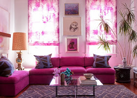 interior vintage en tonos rosados