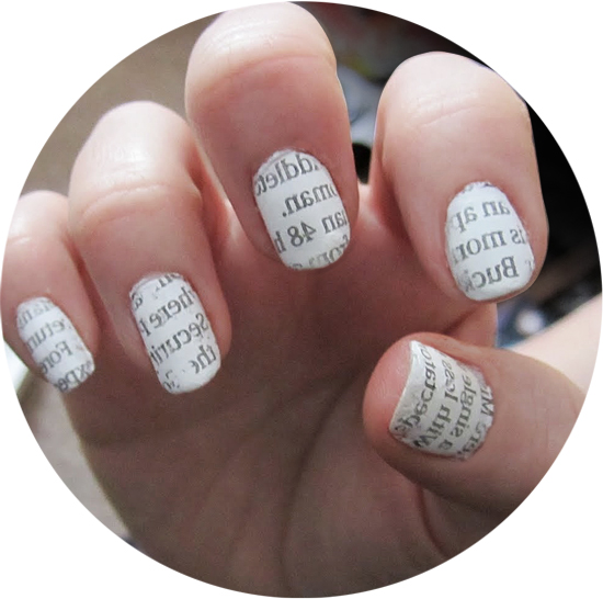 How to Paint Your Nails with Newspaper