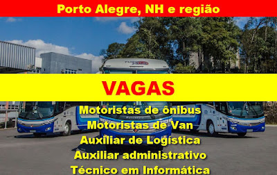 Empresa abre vagas para Motoristas de Van e ônibus, Aux. Administrativo e outros na região metropolitana