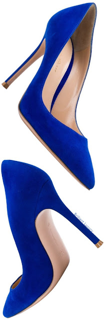 ♦Gianvito Rossi blue pointed toe high heel pumps #pantone #shoes #blue #brilliantluxury