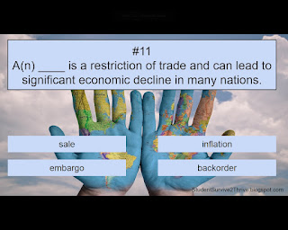 A(n) ____ is a restriction of trade and can lead to significant economic decline in many nations. Answer choices include: sale, inflation, embargo, backorder