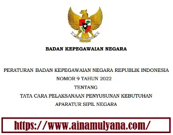 Peraturan BKN Nomor 9 Tahun 2022 Tentang Tata Cara Pelaksanaan Penyusunan Kebutuhan ASN